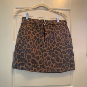 Cheetah jean skirt